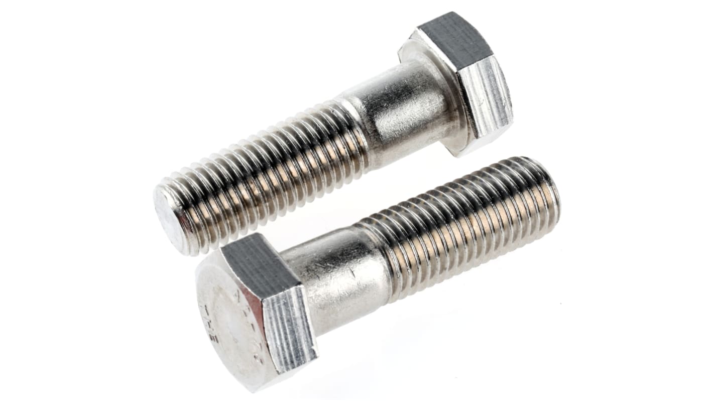 RS PRO Stainless Steel, Hex Bolt, M20 x 70.0mm