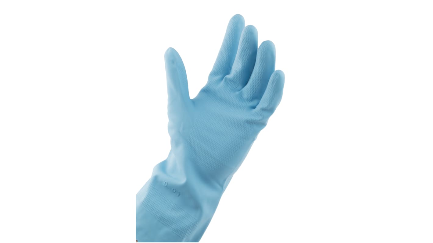 Polyco Healthline Blue Rubber Chemical Resistant Work Gloves, Size 9