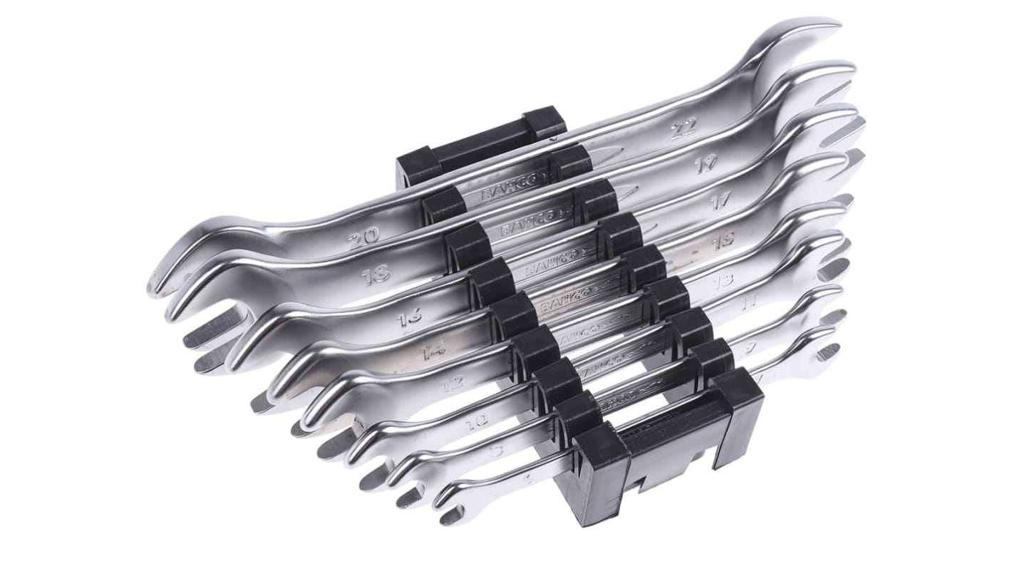 Bahco 6M Series 8-Piece Spanner Set, 6 x 7 → 20 x 22 mm, Vanadium Extra Steel