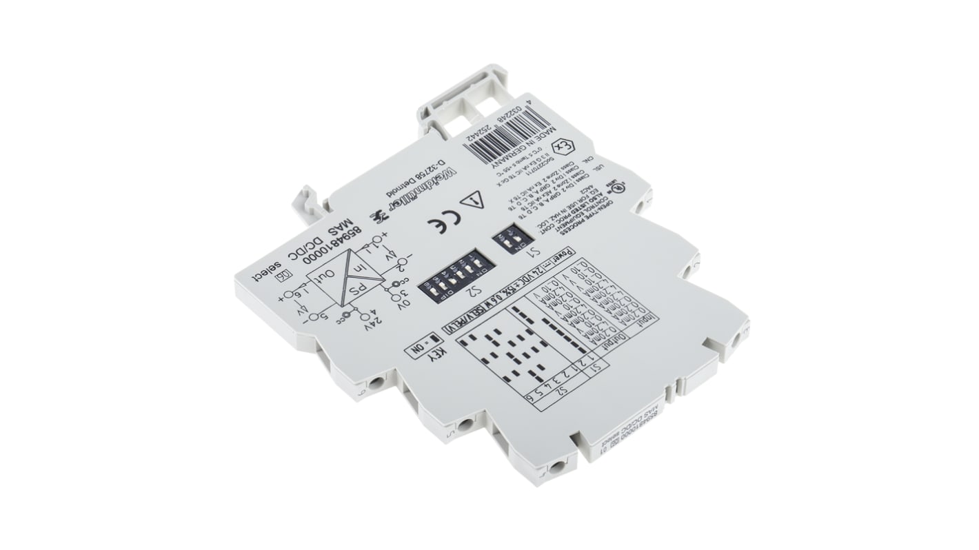 Weidmuller ACT20X Series Signal Conditioner, Current, Voltage Input, Current, Voltage Output, 24V dc Supply