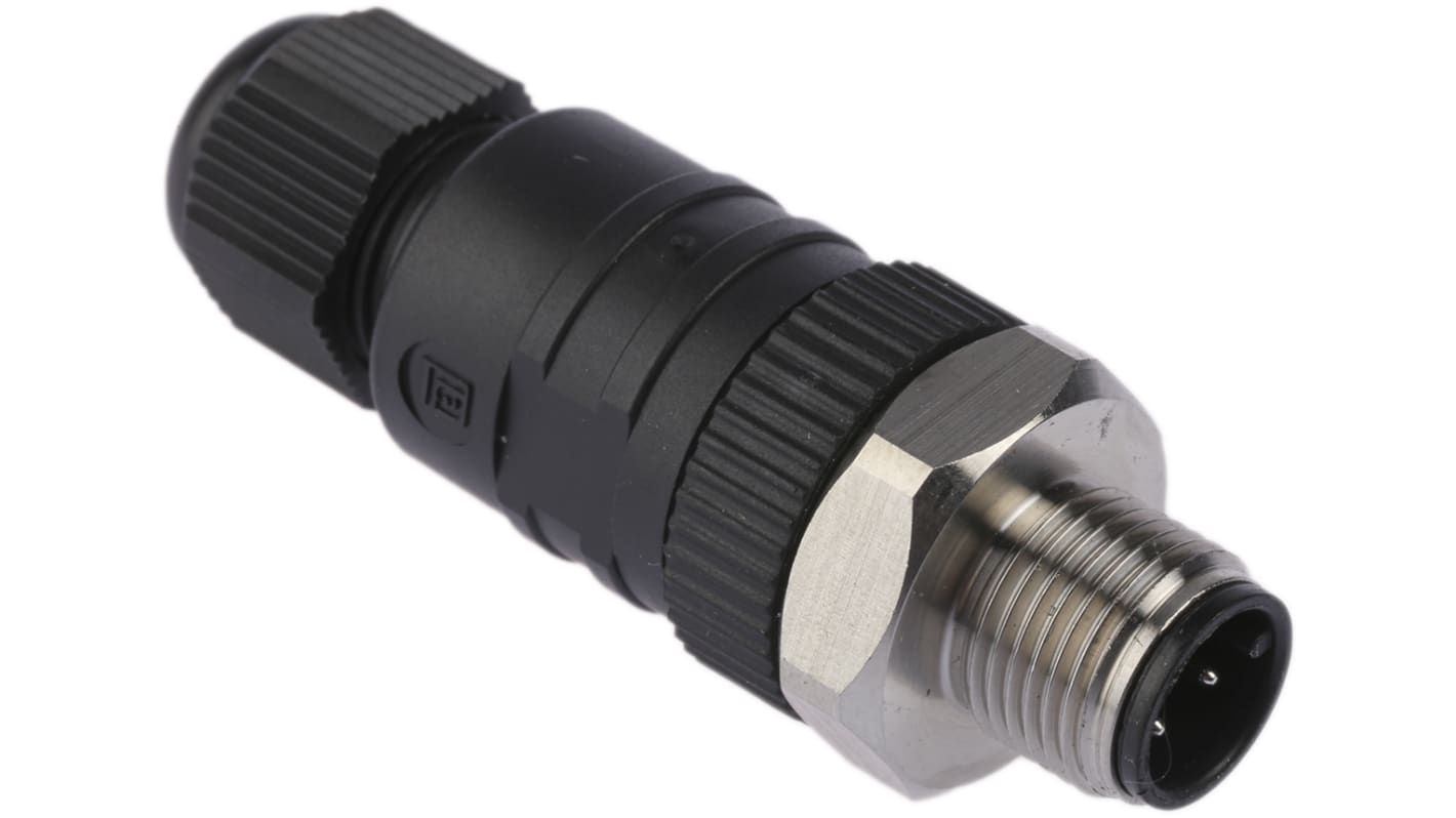 Lumberg Automation M12圆形连接器插头, 4芯, 电缆安装, 螺钉端接, 4.0A, 250.0V, IP67, RSCN系列
