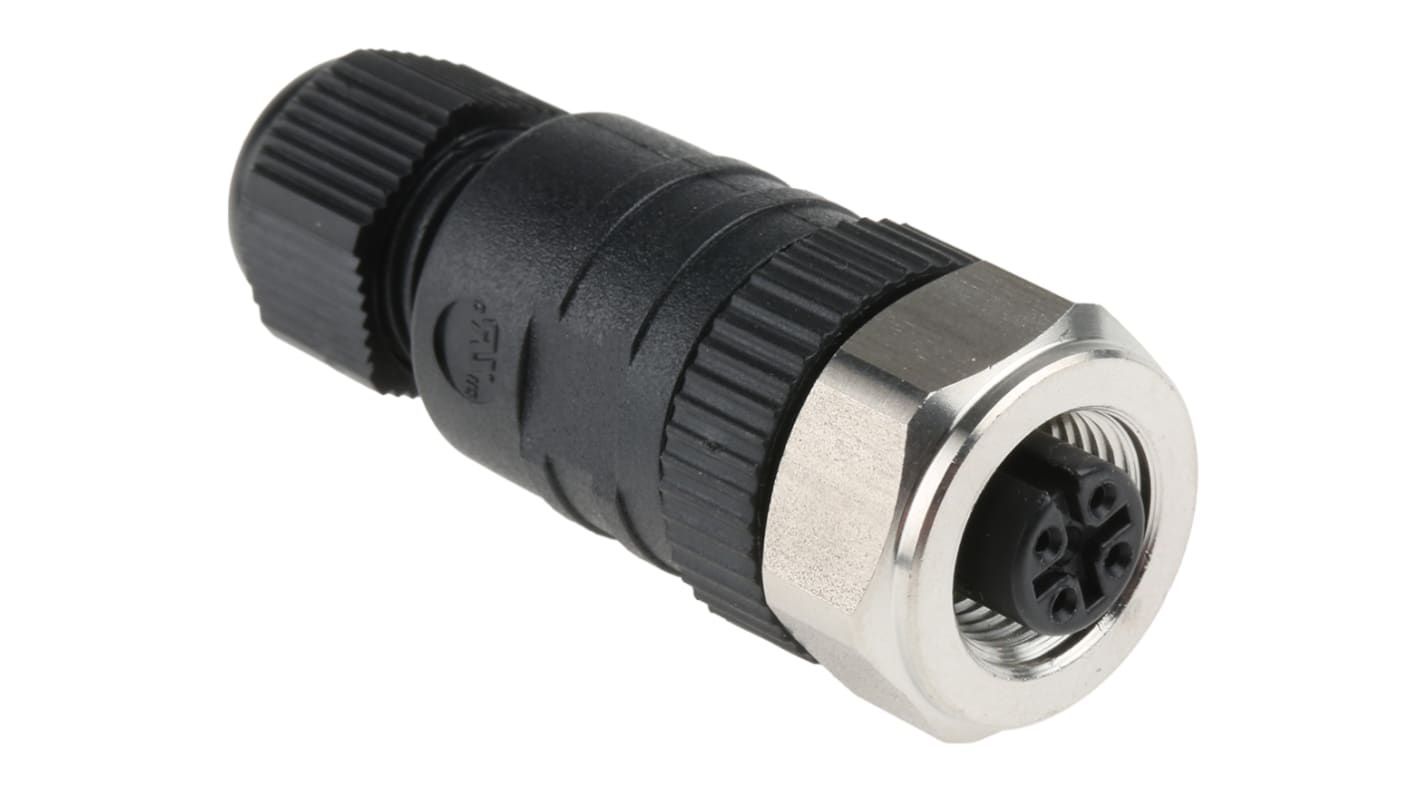 Lumberg Automation M12圆形连接器插座, 4芯, 电缆安装, 螺钉端接, 4.0A, 250.0V, IP67, RKCN系列