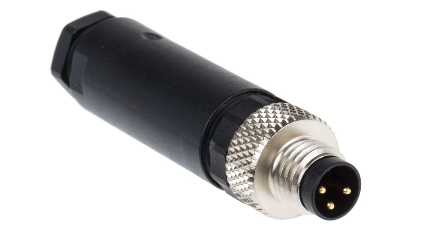 Lumberg Automation M8圆形连接器插头, 3芯, 电缆安装, 螺钉端接, 4.0A, 63.0 v, IP67, RSMCK系列