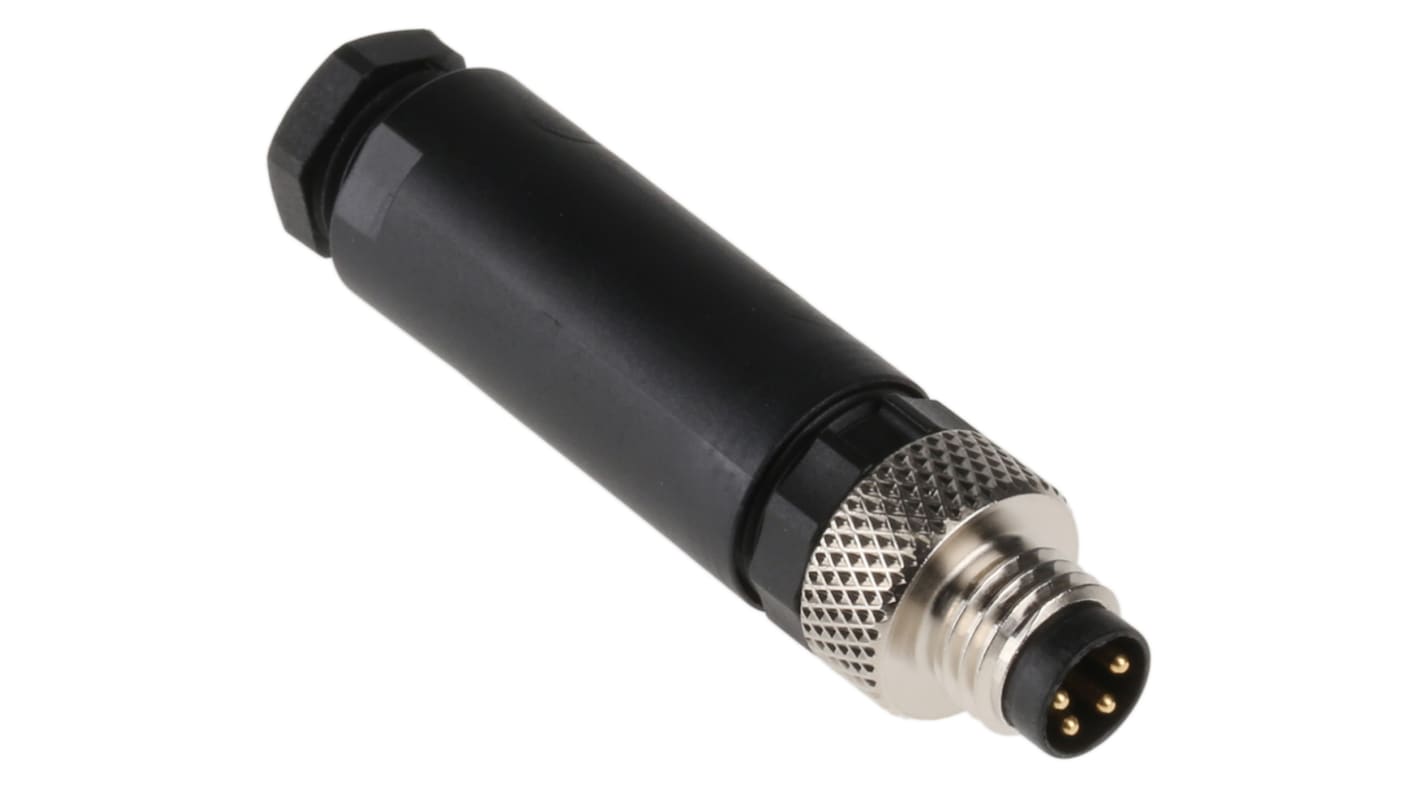 Lumberg Automation M8圆形连接器插头, 4芯, 电缆安装, 螺钉端接, 4.0A, 36.0 v, IP67, RSMCK系列