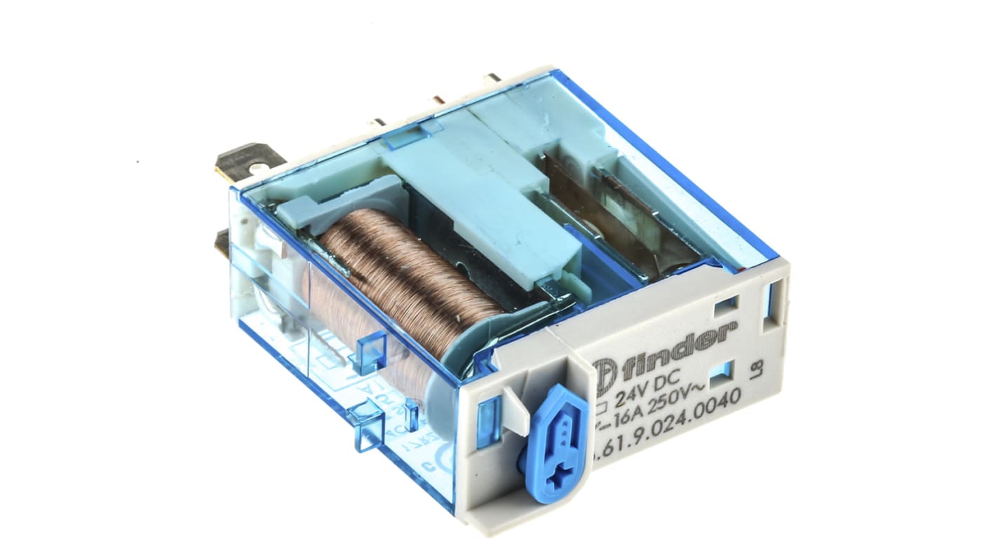 Relè Finder serie 46 Series, SPDT, bobina 24V cc, A innesto