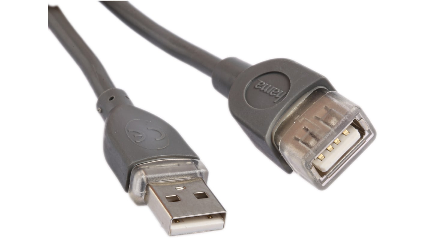 Cable USB 2.0 Hama, long. 3m, color Gris