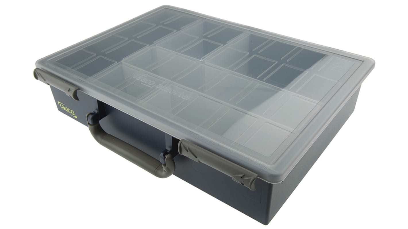 Raaco 6 Cell PP Compartment Box, 78mm x 338mm x 261mm