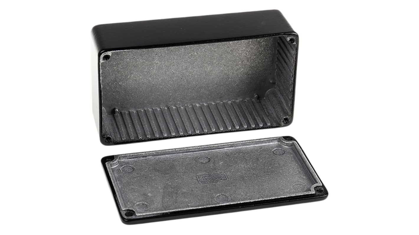 CAMDENBOSS Burkolat, IP54, Fröccsöntött alumínium, Fekete, 120 x 66 x 40mm, árnyékolt, 5000 sorozat