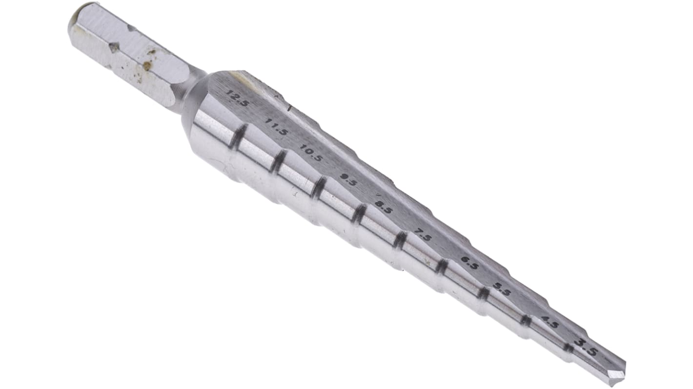 EXACT HSS Stufenbohrer 10-stufig, 3.5mm → 12.5mm