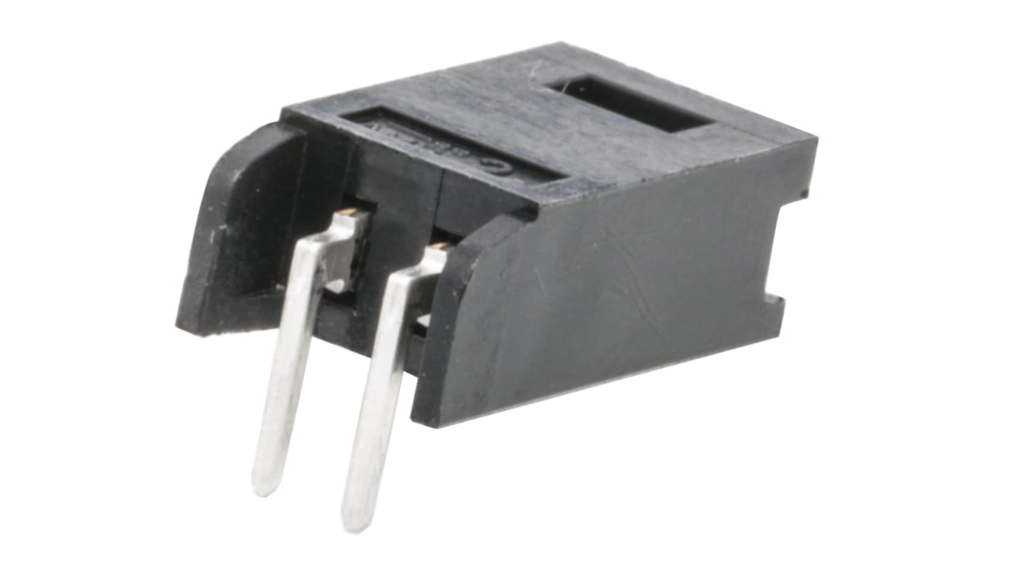 Conector macho para PCB Ángulo de 90° TE Connectivity serie AMPMODU MOD II de 2 vías, 1 fila, paso 2.54mm, para soldar,