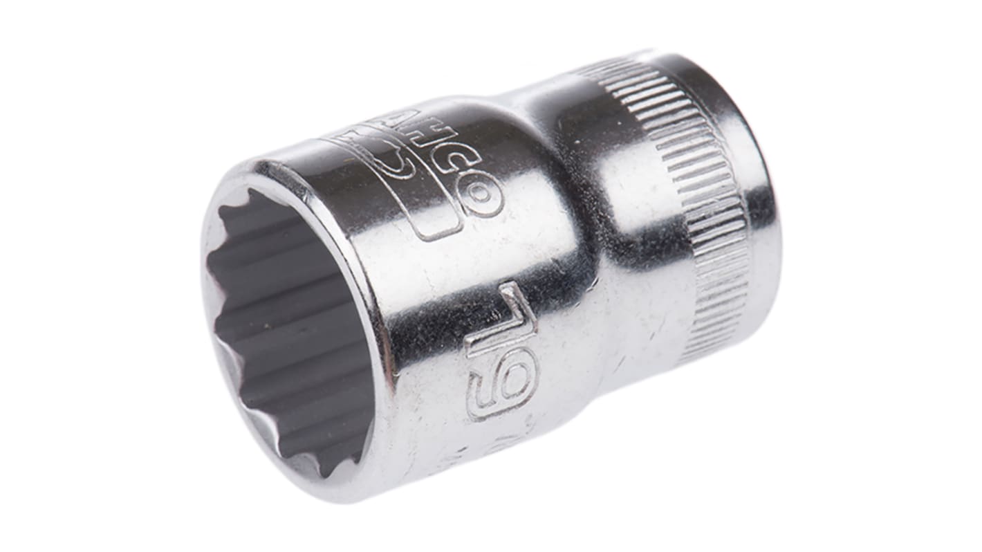 Bahco ソケット 1/2インチ, ソケットサイズ:19mm, 長さ:38 mm