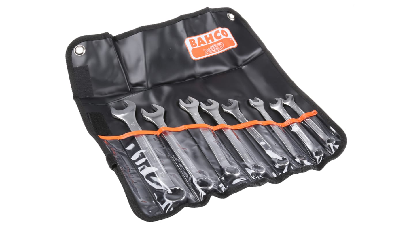 Bahco 111Z Series 8-Piece Spanner Set, 7/16 → 7/8 in, Vanadium Steel