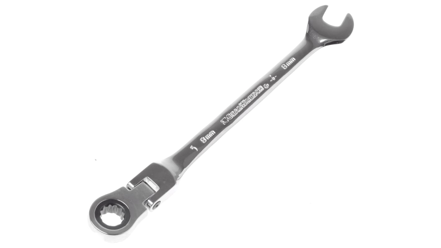 GearWrench Combination Ratchet Spanner, 8mm, Metric, Double Ended, 140 mm Overall