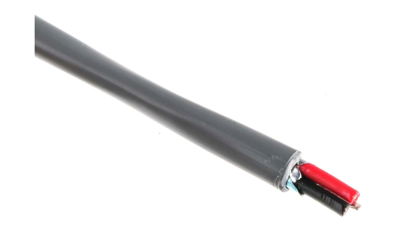 Belden 5400FE Control Cable, 2 Cores, 0.52 mm², Screened, 152m, Grey PVC Sheath, 20 AWG