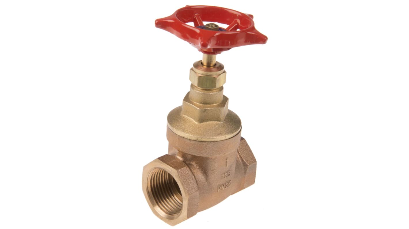 Valvola a saracinesca in Bronzo RS PRO, 20 bar max, connessione BSPT 1