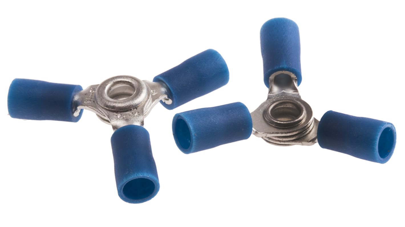 RS PRO Insulated Ring Terminal, 4mm Stud Size, 1.5mm² to 2.5mm² Wire Size, Blue