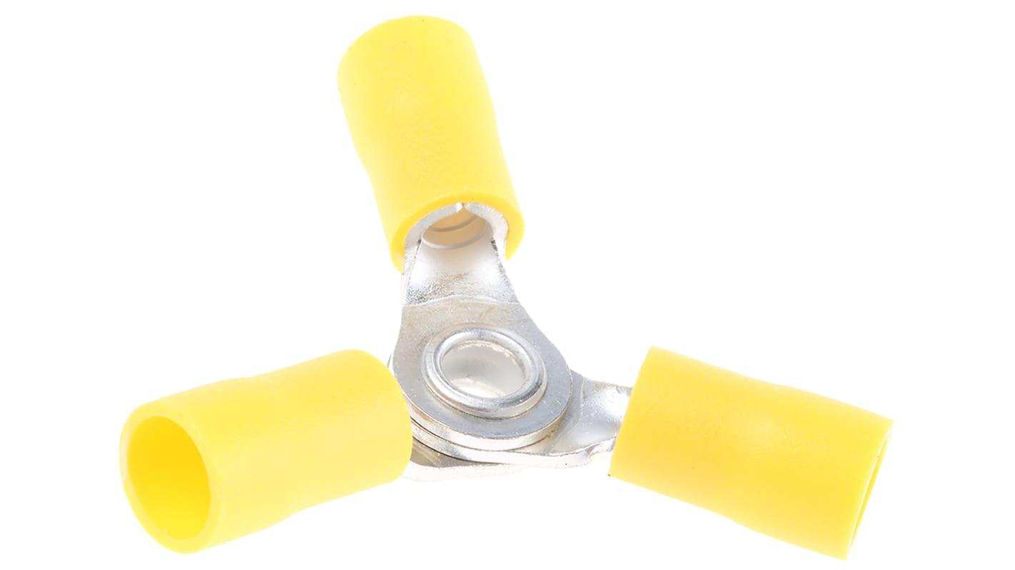 RS PRO Insulated Ring Terminal, 4mm Stud Size, 4mm² to 6mm² Wire Size, Yellow