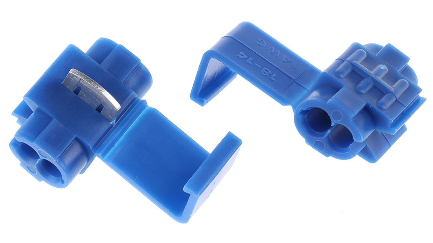 RS PRO Tap Splice Connector, Blue, Insulated, Tin 18 → 14 AWG