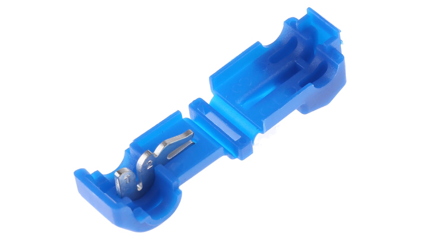 RS PRO 电线接头连接器, T 分接头, 蓝色, 18 → 14 AWG线规, Φ9.8mm, 37mm总长