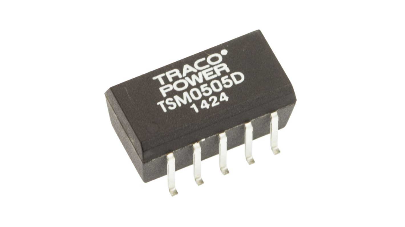 TRACOPOWER TSM DC/DC-Wandler 1W 5 V dc IN, ±5V dc OUT / ±100mA Oberflächenmontage 1kV dc isoliert