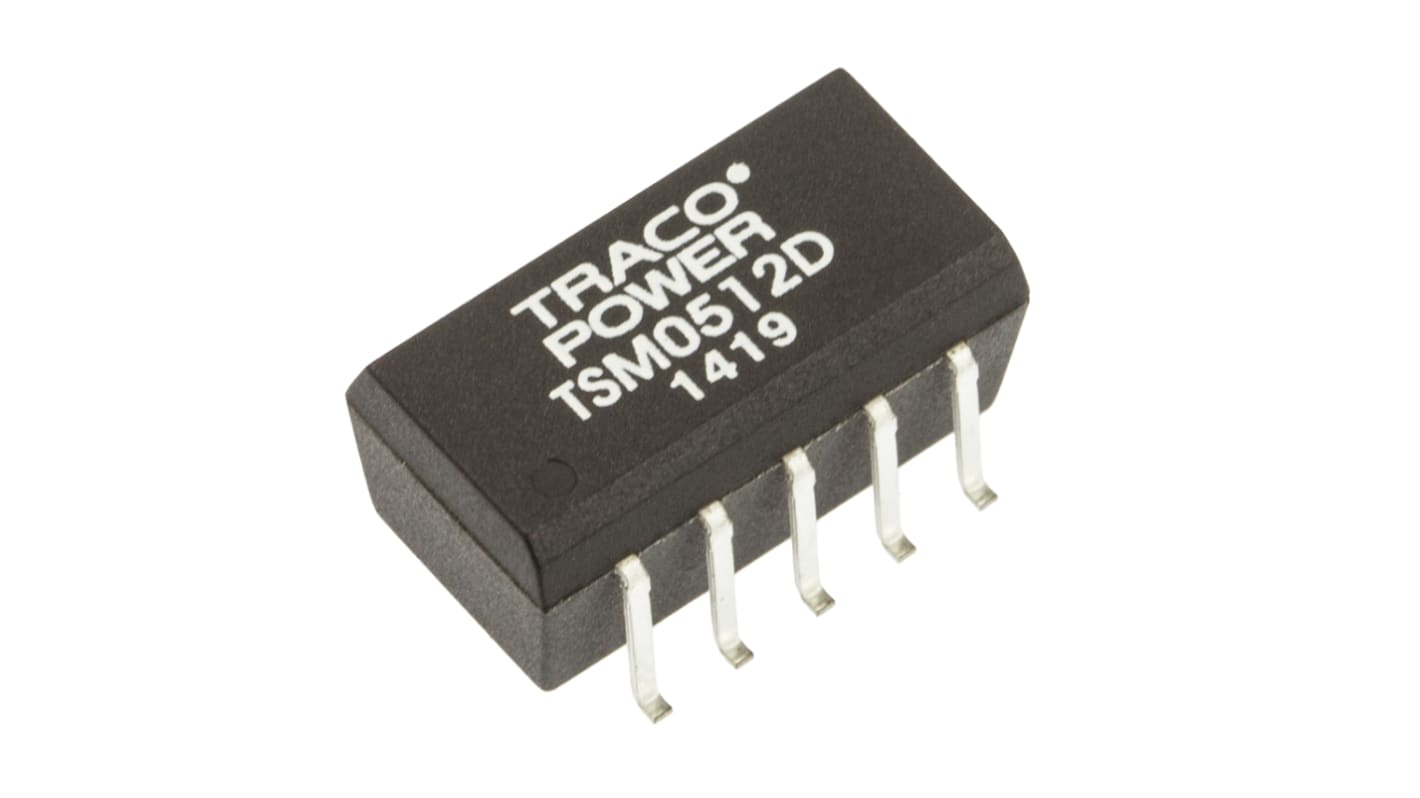 TRACOPOWER TSM DC/DC-Wandler 1W 5 V dc IN, ±12V dc OUT / ±40mA Oberflächenmontage 1kV dc isoliert