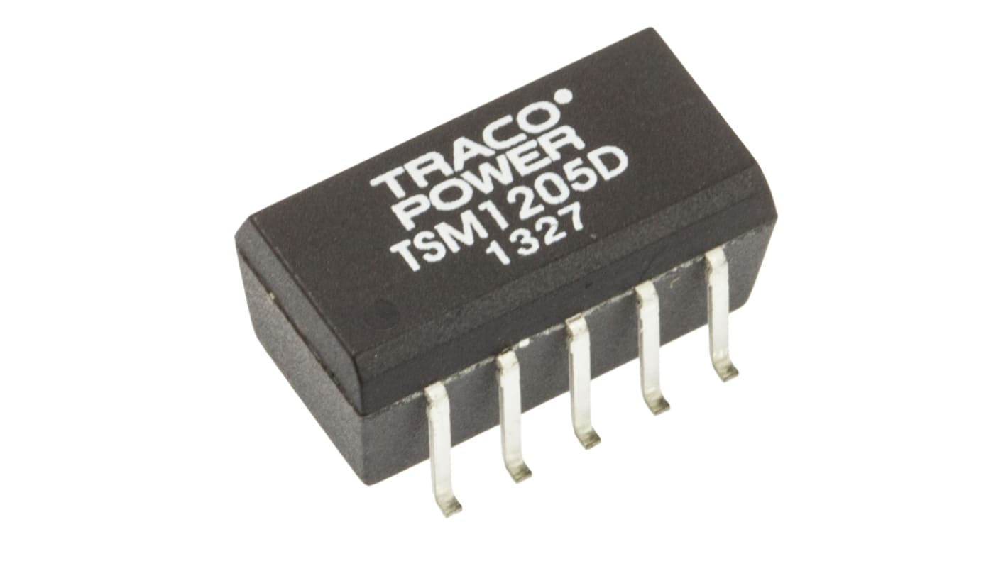 TRACOPOWER TSM DC/DC-Wandler 1W 12 V dc IN, ±5V dc OUT / ±100mA Oberflächenmontage 1kV dc isoliert