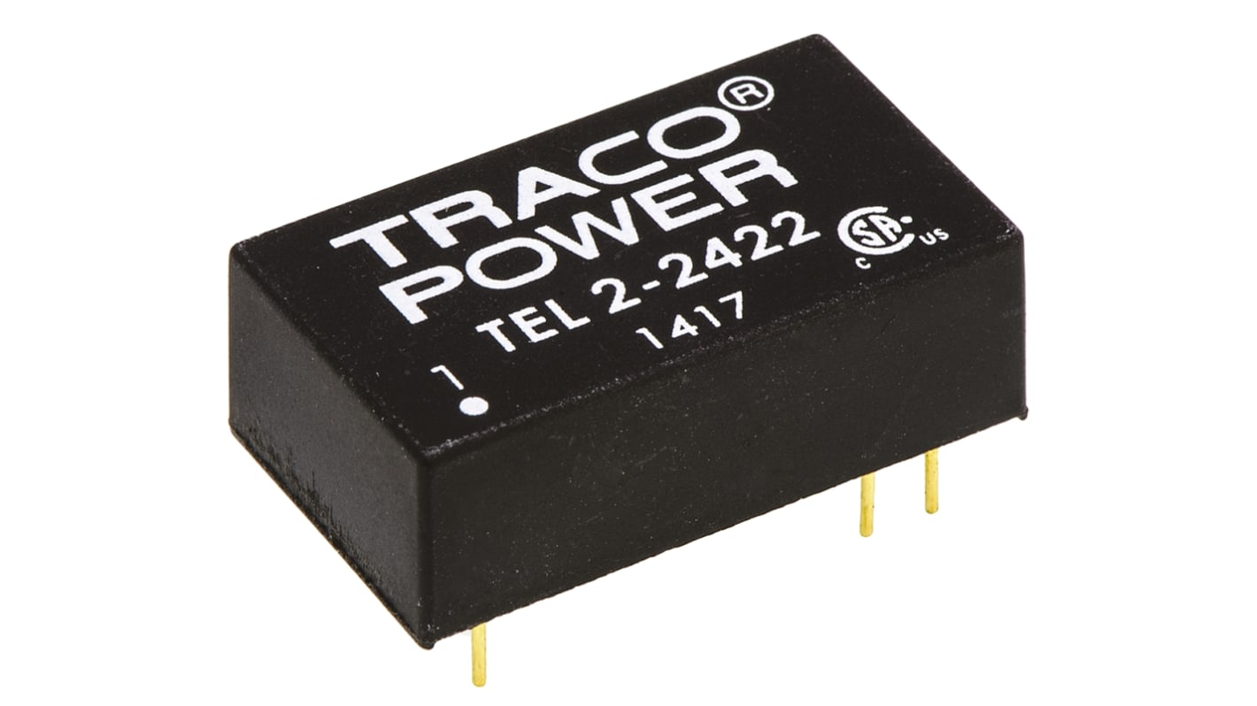 TRACOPOWER DC-DCコンバータ Vout：±12V dc 18 → 36 V dc, 2W, TEL 2-2422