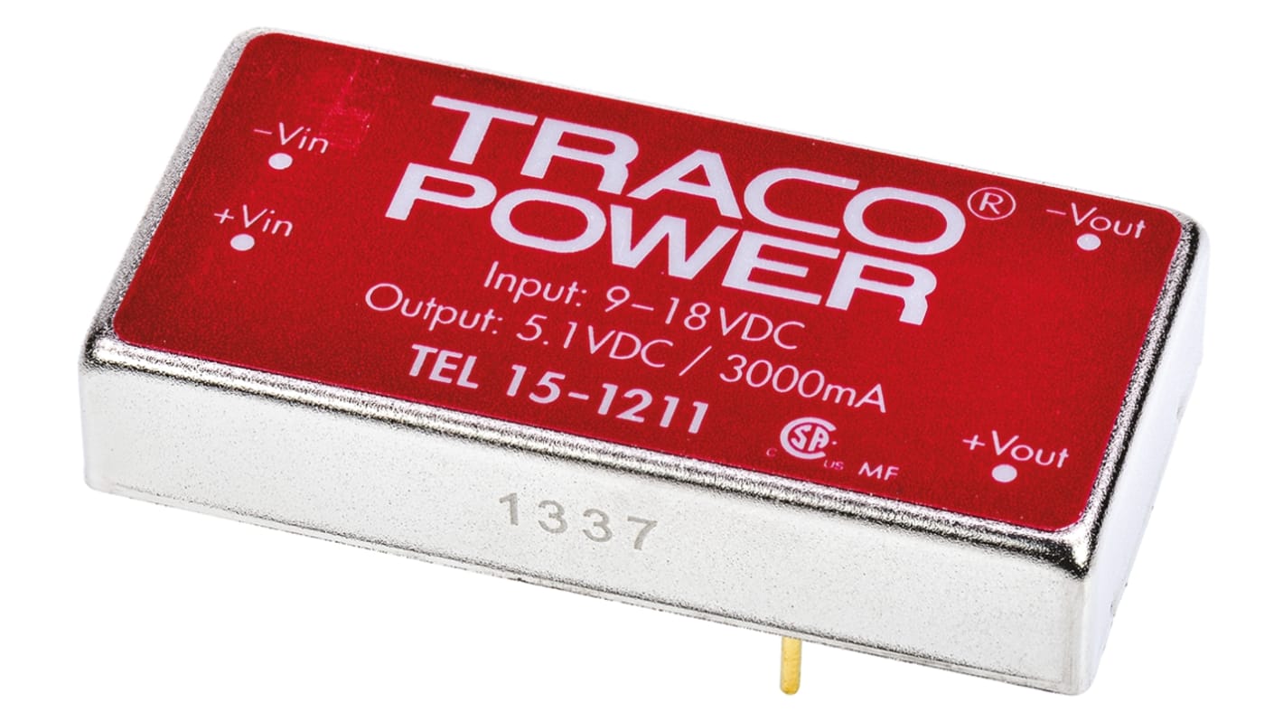 Convertidor dc-dc 15W, Salida 5V dc, 3A, ±0.5%