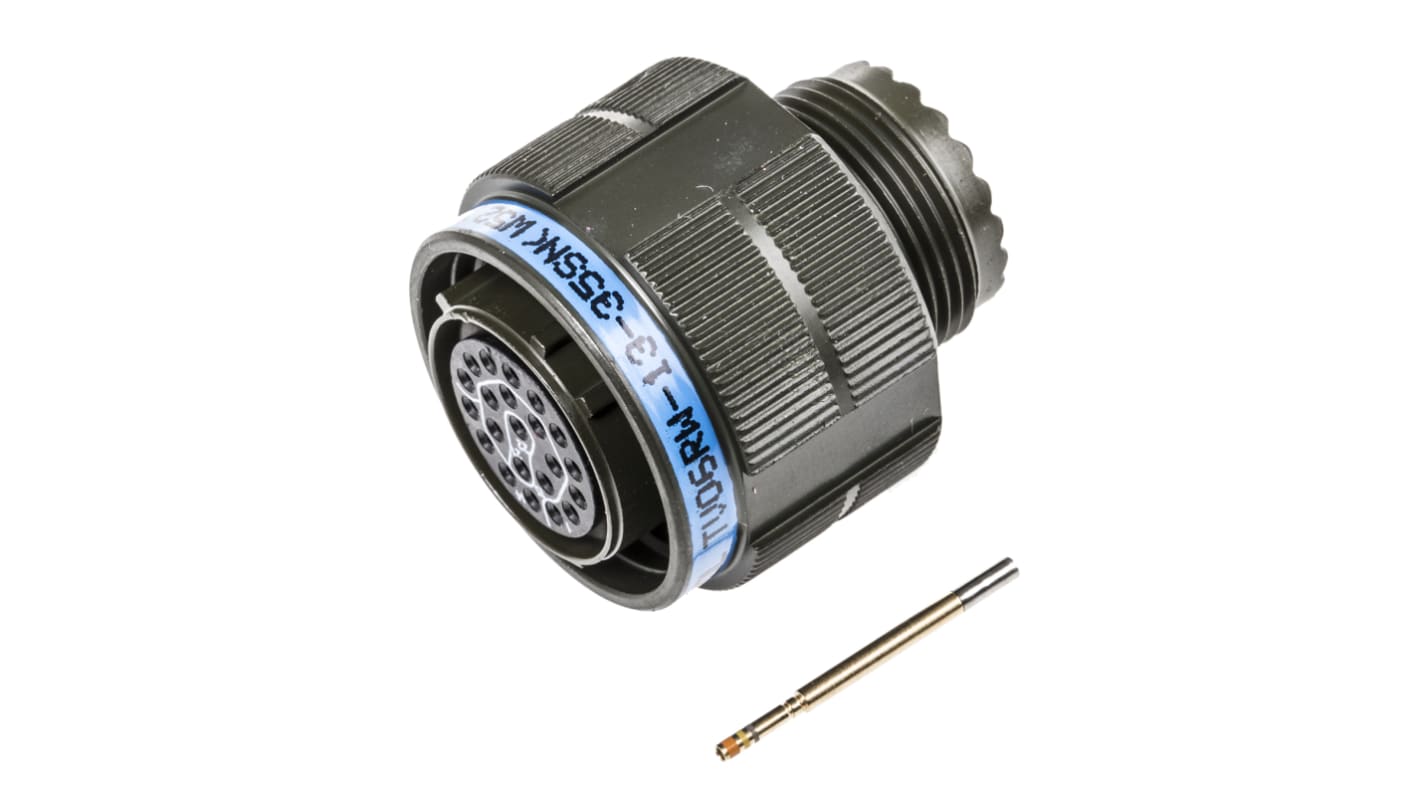 Amphenol Limited, TV, Copper Alloy 22 Way Cable Mount MIL Spec Circular Connector PlugGreen, Socket Contacts,Shell Size
