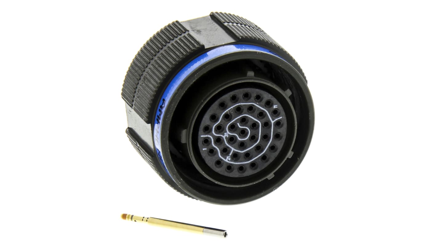 Amphenol Limited, TV, Copper Alloy 37 Way Cable Mount MIL Spec Circular Connector PlugGreen, Socket Contacts,Shell Size
