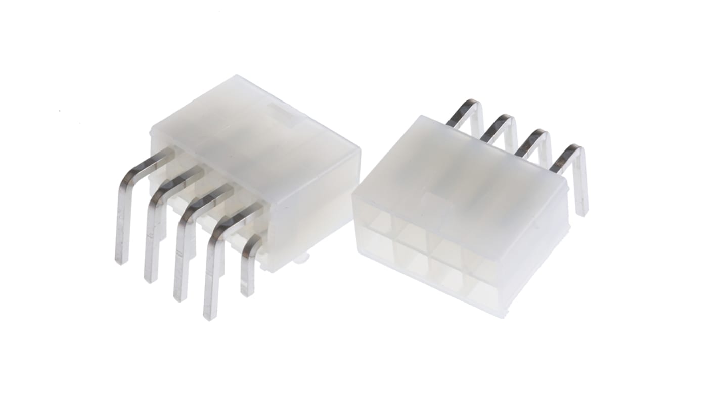 Embase pour CI Molex, Mini-Fit Jr., 8 pôles , 4.2mm, 2 rangées , 7.0A, Angle droit