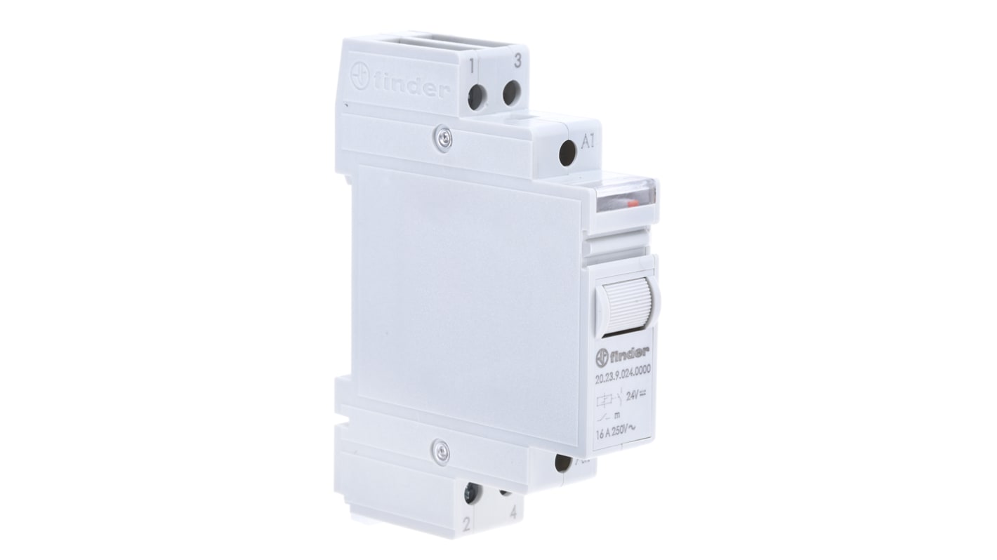 Finder DIN Rail Latching Modular Step Relay, 24V dc Coil, 16A Switching Current, SP-NC, SP-NO