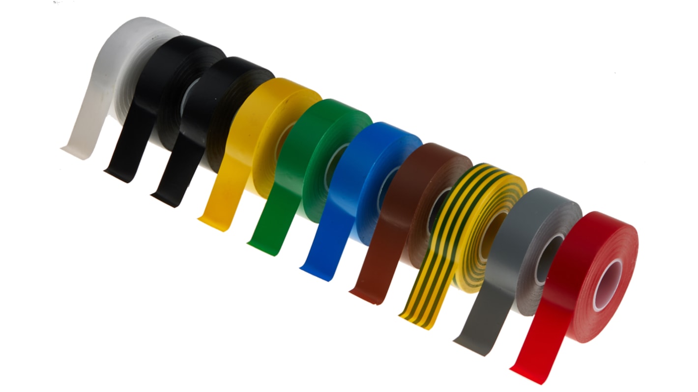 Advance Tapes AT7 Assorted PVC Electrical Tape, 19mm x 20m