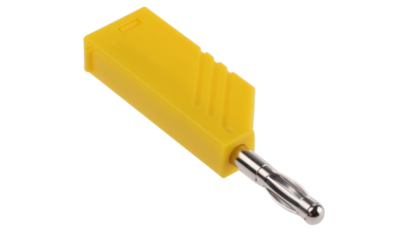 Hirschmann Test & Measurement Yellow Male Banana Plug, 4 mm Connector, Screw Termination, 24A, 60V dc, Nickel Plating