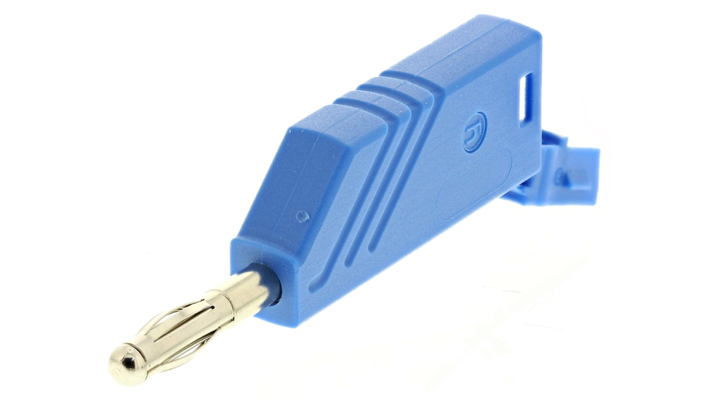 Hirschmann Test & Measurement Blue Male Banana Plug, 4 mm Connector, Screw Termination, 24A, 60V dc, Nickel Plating