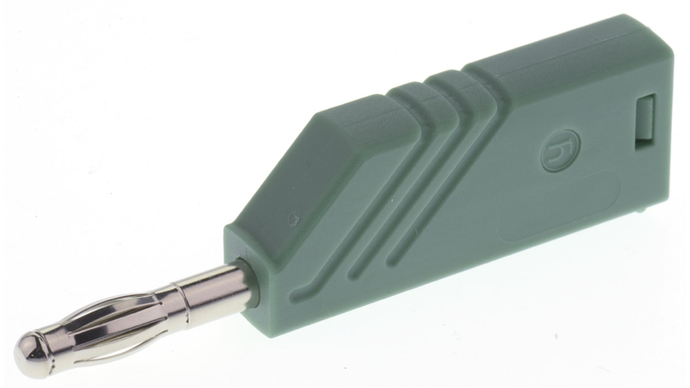 Hirschmann 4 mm Bananenstecker Grün, Kontakt vernickelt, 60V dc / 24A, Schraubanschluss