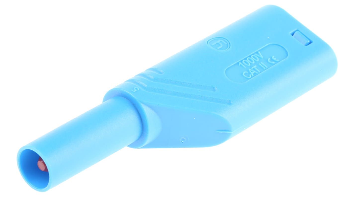 Hirschmann Test & Measurement Blue Male Banana Plug, 4 mm Connector, Screw Termination, Nickel Plating
