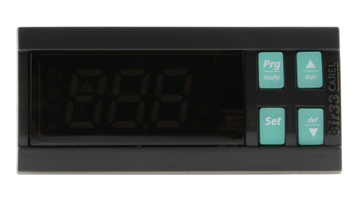 Controlador de temperatura ON/OFF Carel serie IR33, 76.2 x 34.2mm, 12 → 24 V ac / dc Termopar de tipo K