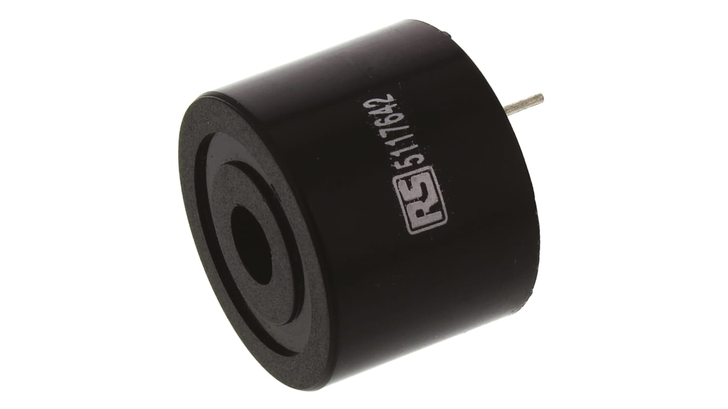 Piezoelektrický bzučák 80dB, Průchozí otvor Kontinuální tón Interní RS PRO