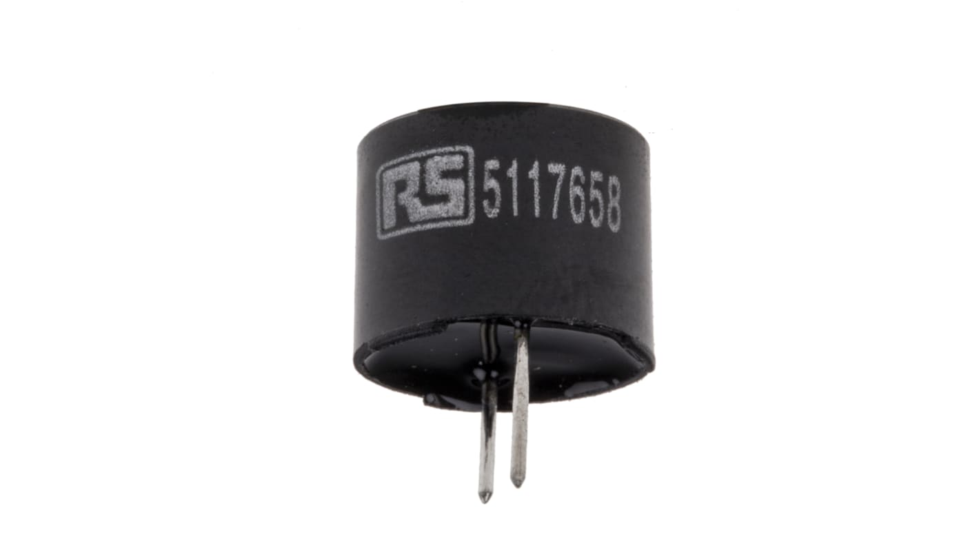 RS PRO 85dB磁性蜂鸣器组件, PCB安装, 4V 直流至8V 直流电源, 内部驱动, 最大2.6kHz, 12 (Dia.) x 9.5mm