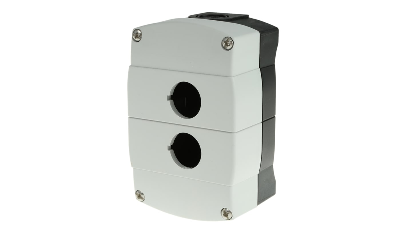 Allen Bradley 双孔按钮盒, Φ22mm孔径, 灰色塑料外壳, IP66, 800F系列