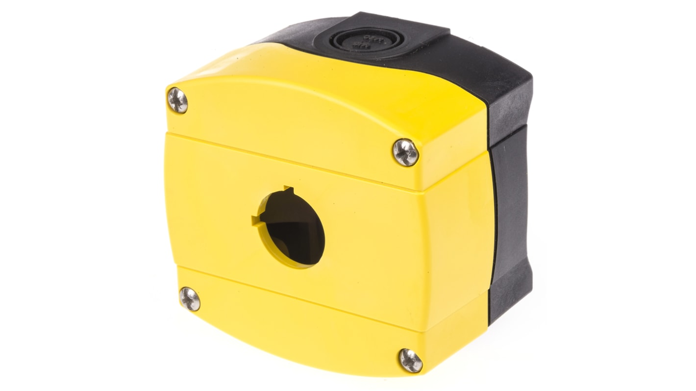 Allen Bradley Yellow Plastic 800F Push Button Enclosure - 1 Hole 22mm Diameter