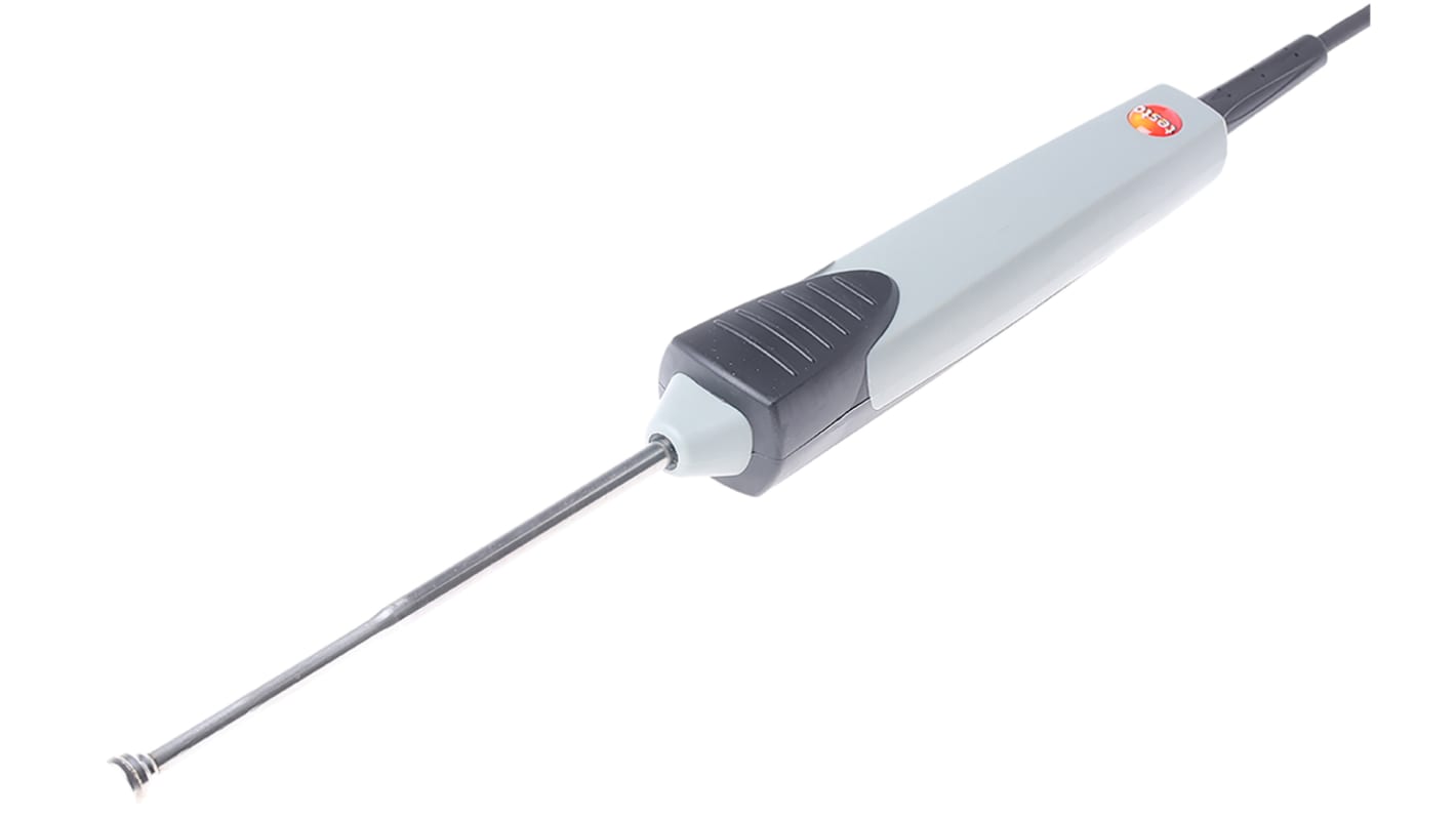 Sonda de temperatura de Superficie tipo PT100 Testo, hasta +400 °C ±0,2 °C, Ø 5 mm, 9 mm x 114mm, cable de 1.2m