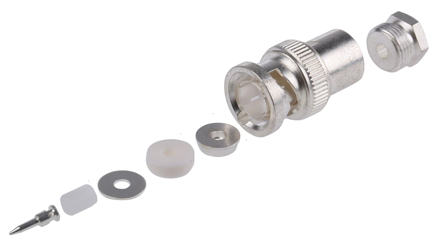 TE Connectivity, Plug Cable Mount BNC Connector, 75Ω, Straight Body