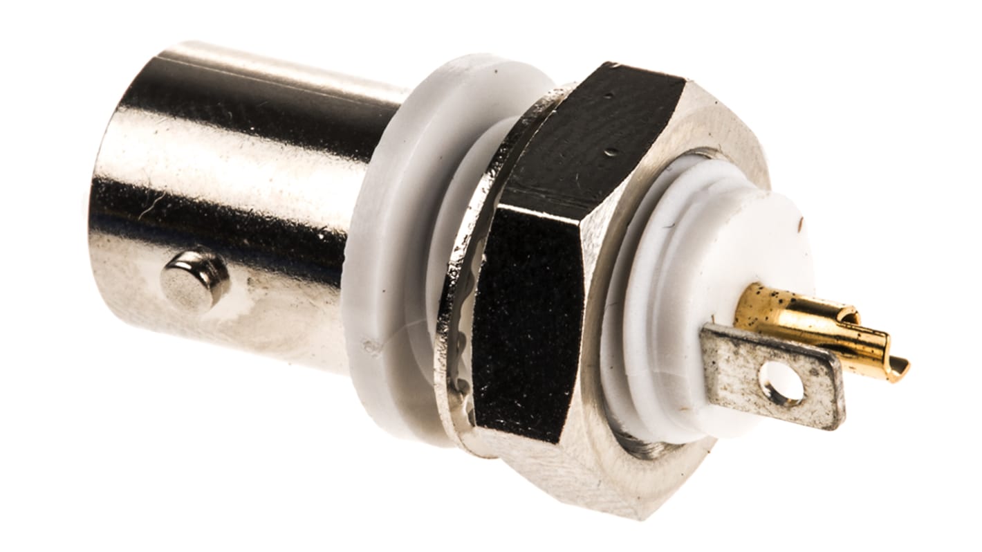 TE Connectivity Greenpar Series, Jack Panel Mount BNC Connector, 75Ω, Solder Termination, Straight Body