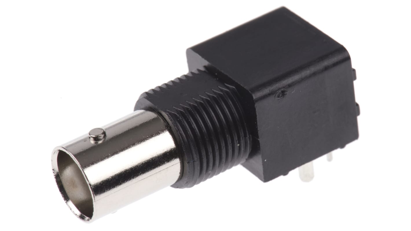 TE Connectivity ZDC Series, jack PCB Mount BNC Connector, 50Ω, Through Hole Termination, Right Angle Body