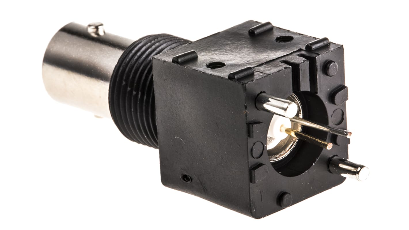 TE Connectivity ZDC Series, Jack PCB Mount BNC Connector, 50Ω, Through Hole Termination, Straight Body