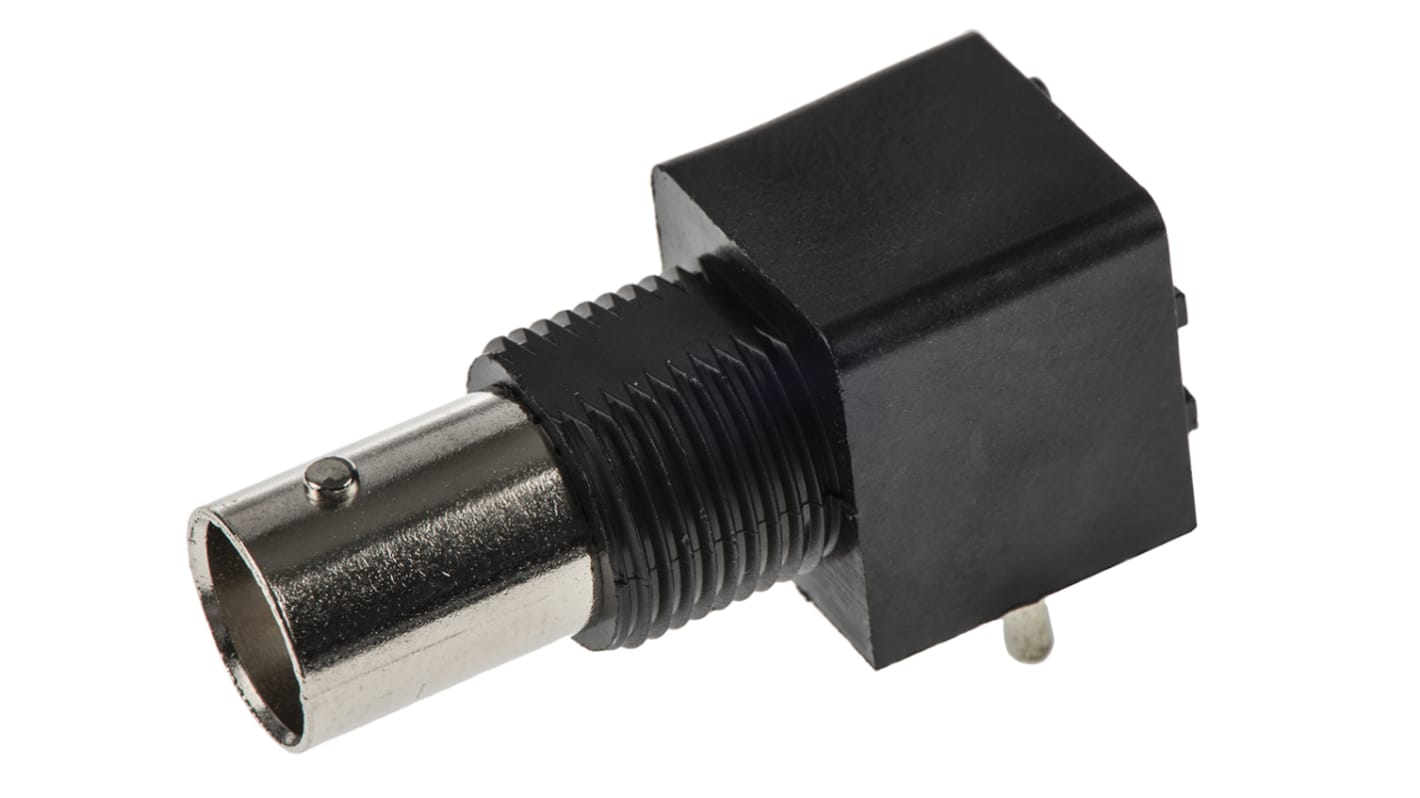 TE Connectivity ZDC Series, Jack PCB Mount BNC Connector, 75Ω, Through Hole Termination, Right Angle Body