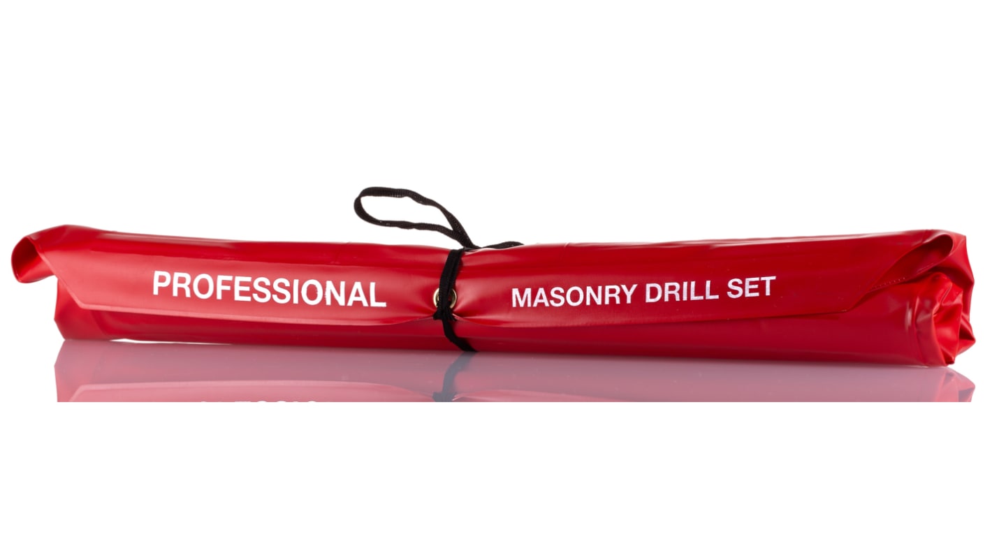 RS PRO 16-Piece Twist Drill Bit Set for Masonry, 22mm Max, 4mm Min, Steel Bits