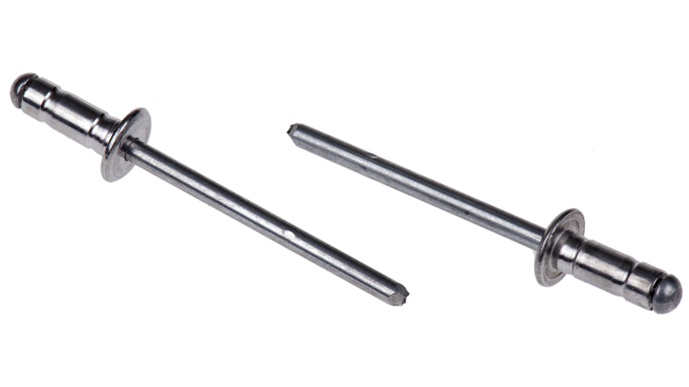 Nýt, délka nýtu: 10.5mm, Stříbrná, Prostý Ocel Slepý, průměr nýtu: 4mm